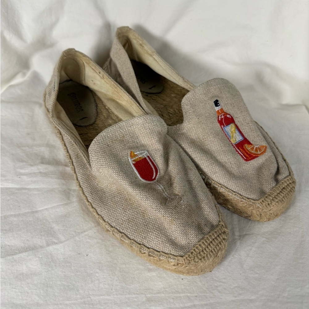 Soludos Embroidered Canvas Aperol Spritz Espadrille Flats 8 - Picture 4 of 11